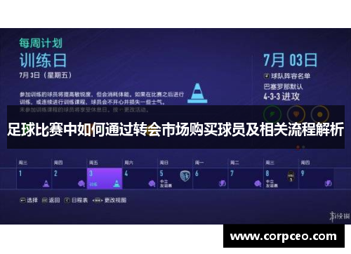 足球比赛中如何通过转会市场购买球员及相关流程解析